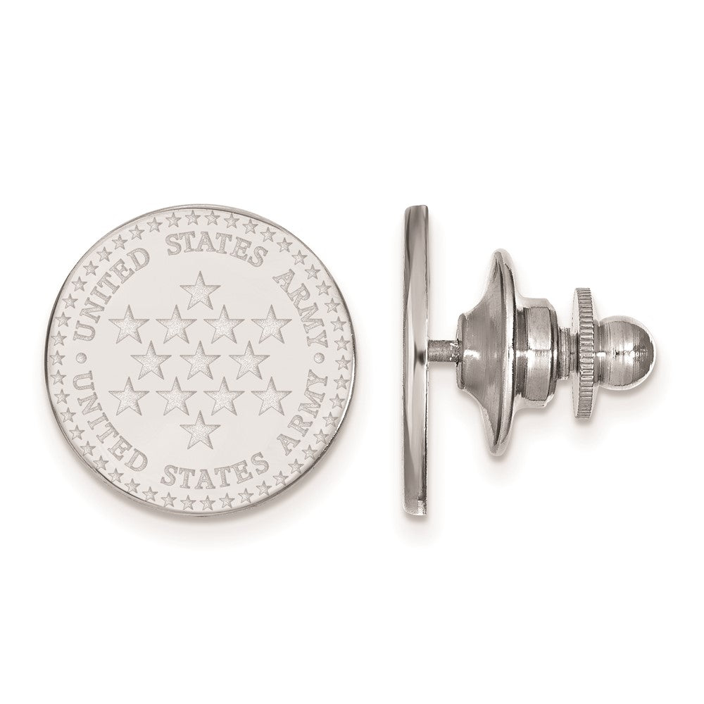 Sterling Silver U.S. Army Disc Lapel or Tie Pin, Item M10806 by The Black Bow Jewelry Co.