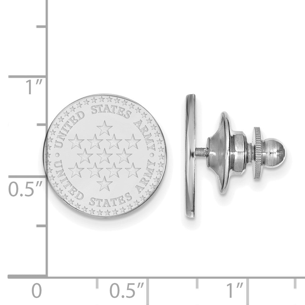 Alternate view of the Sterling Silver U.S. Army Disc Lapel or Tie Pin by The Black Bow Jewelry Co.