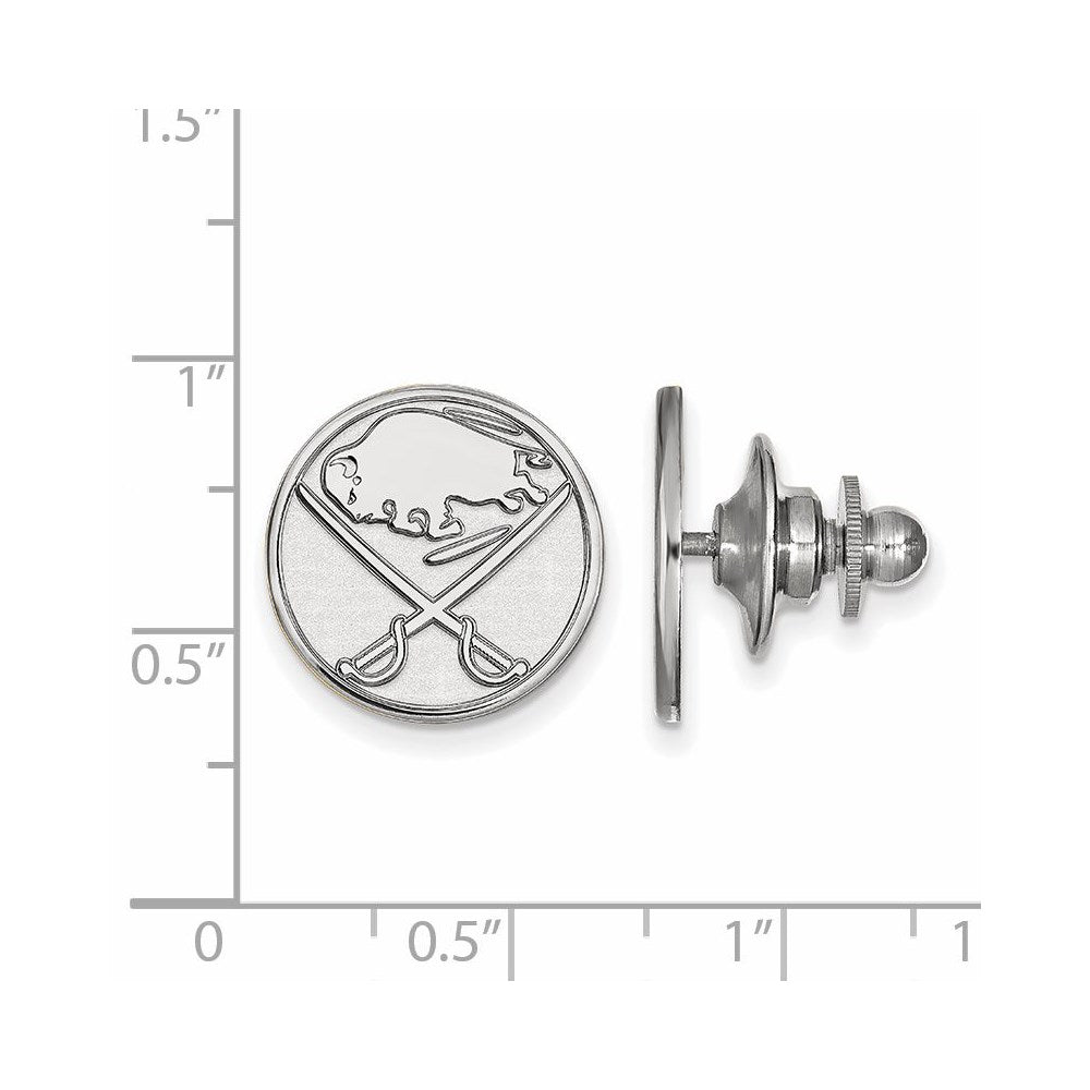 Alternate view of the 14k White Gold NHL Buffalo Sabres Disc Lapel or Tie Pin by The Black Bow Jewelry Co.