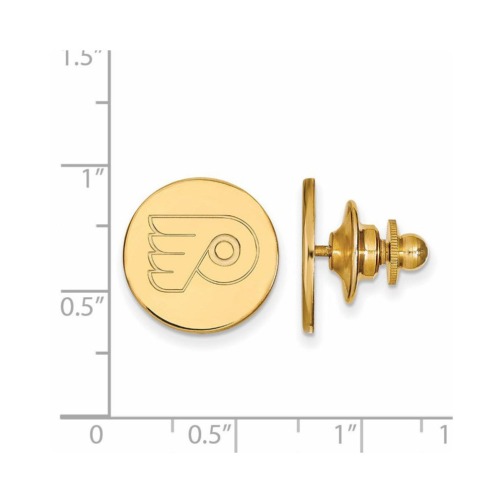 Alternate view of the 14k Yellow Gold NHL Philadelphia Flyers Disc Lapel or Tie Pin by The Black Bow Jewelry Co.