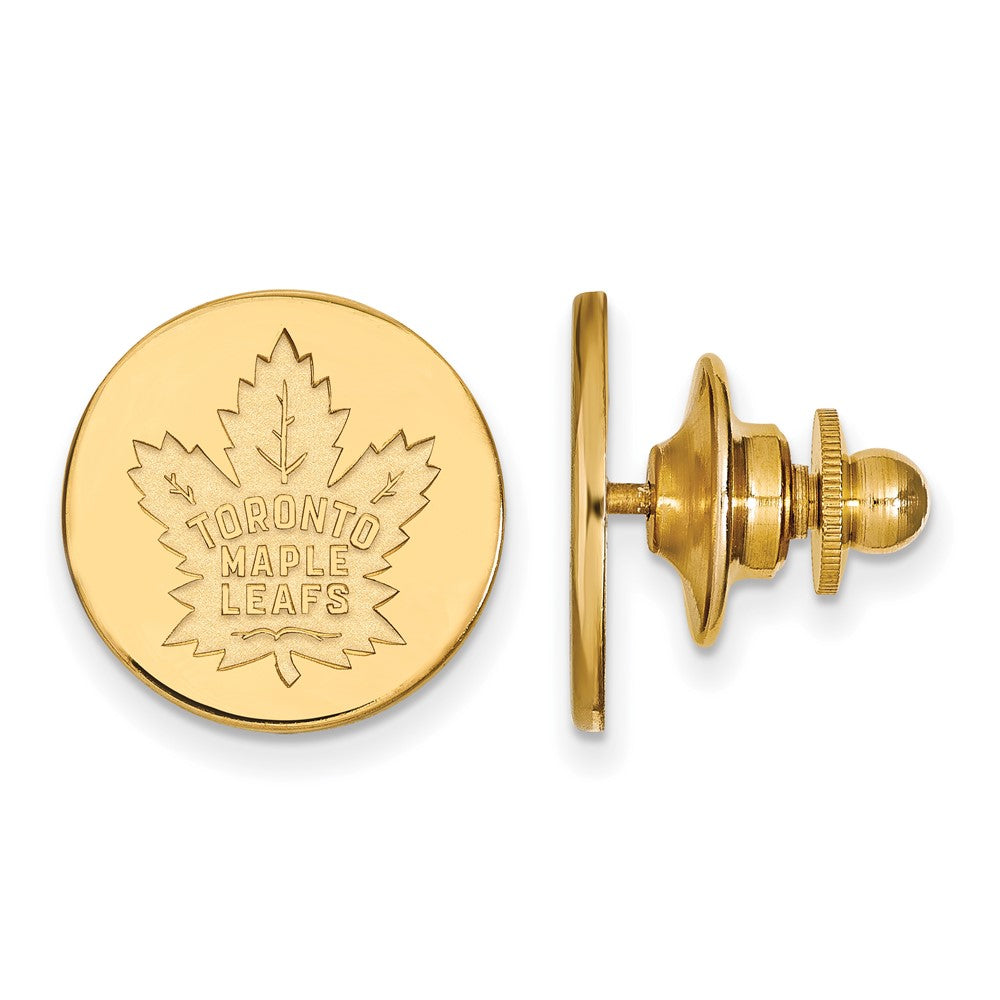 14k Yellow Gold NHL Toronto Maple Leafs Disc Lapel or Tie Pin, Item M10881 by The Black Bow Jewelry Co.