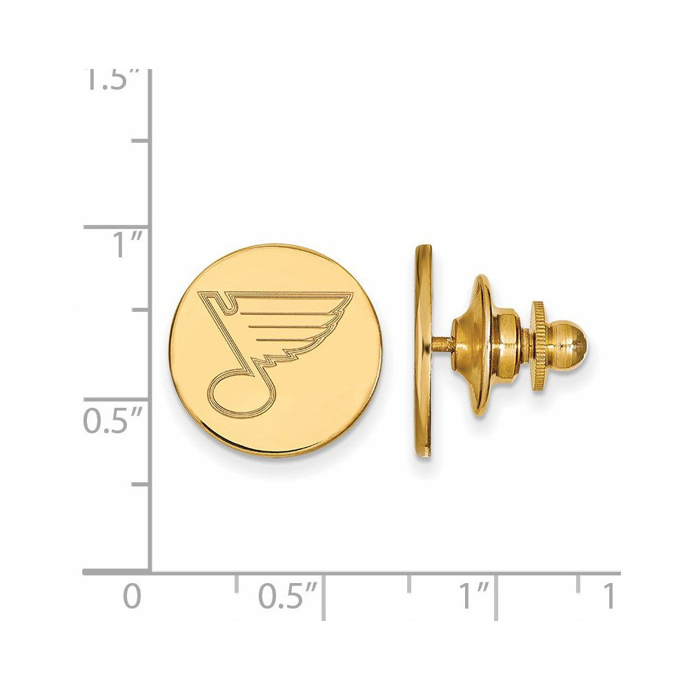 Alternate view of the SS 14k Yellow Gold Plated NHL St. Louis Blues Lapel or Tie Pin by The Black Bow Jewelry Co.