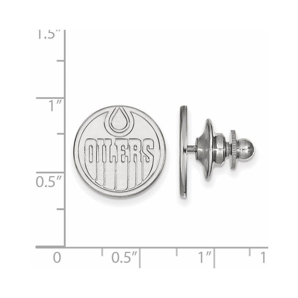Alternate view of the Sterling Silver NHL Edmonton Oilers Lapel or Tie Pin by The Black Bow Jewelry Co.