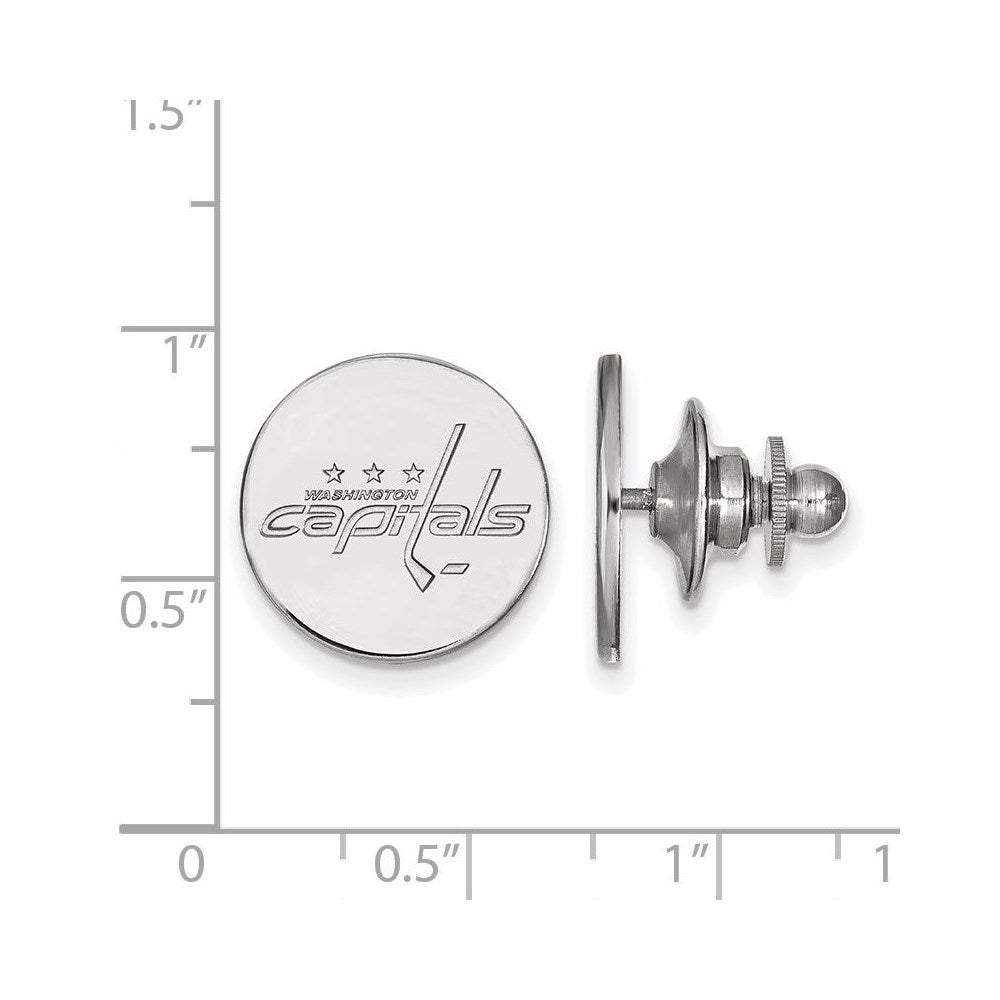 Alternate view of the Sterling Silver NHL Washington Capitals Lapel / Tie Pin by The Black Bow Jewelry Co.