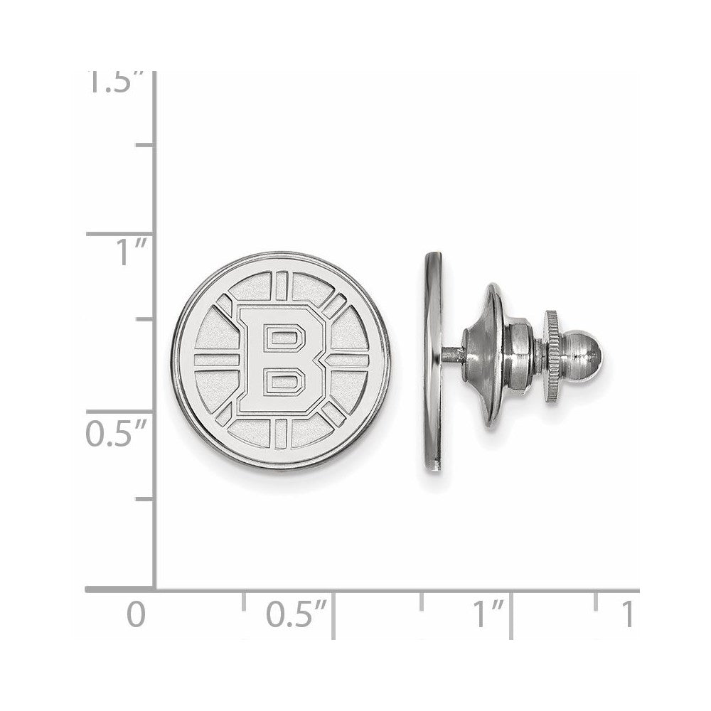 Alternate view of the Sterling Silver NHL Boston Bruins Lapel or Tie Pin by The Black Bow Jewelry Co.