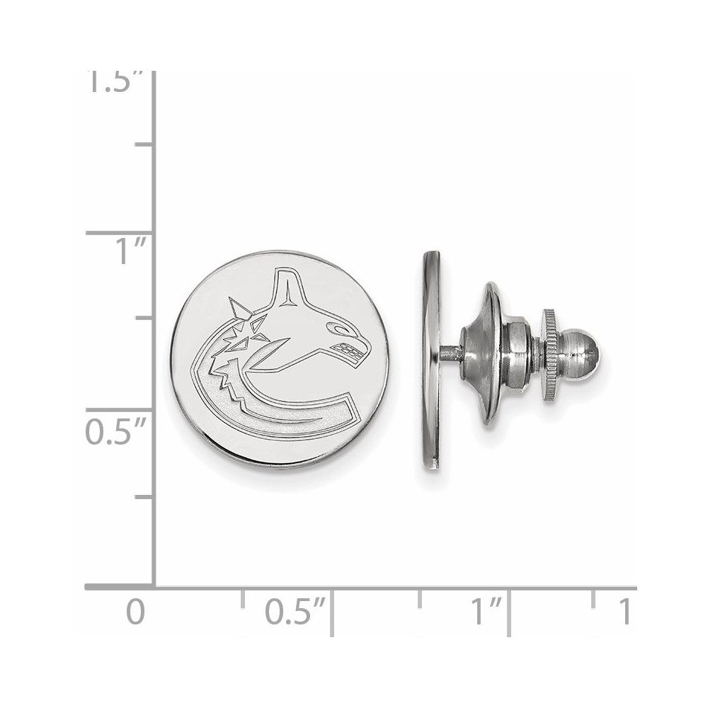 Alternate view of the Sterling Silver NHL Vancouver Canucks Lapel or Tie Pin by The Black Bow Jewelry Co.