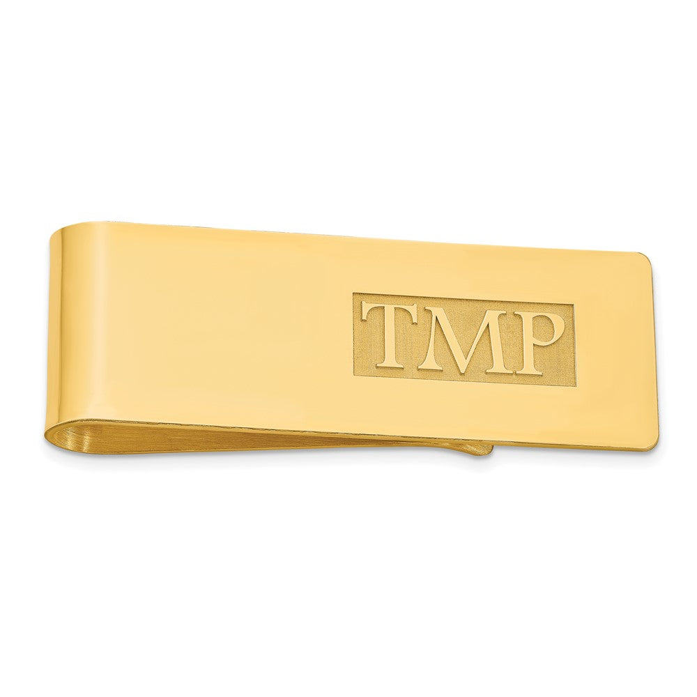 Alternate view of the Personalized Raised Letters Monogram Fold Over Money Clip, 17 x 52mm by The Black Bow Jewelry Co.