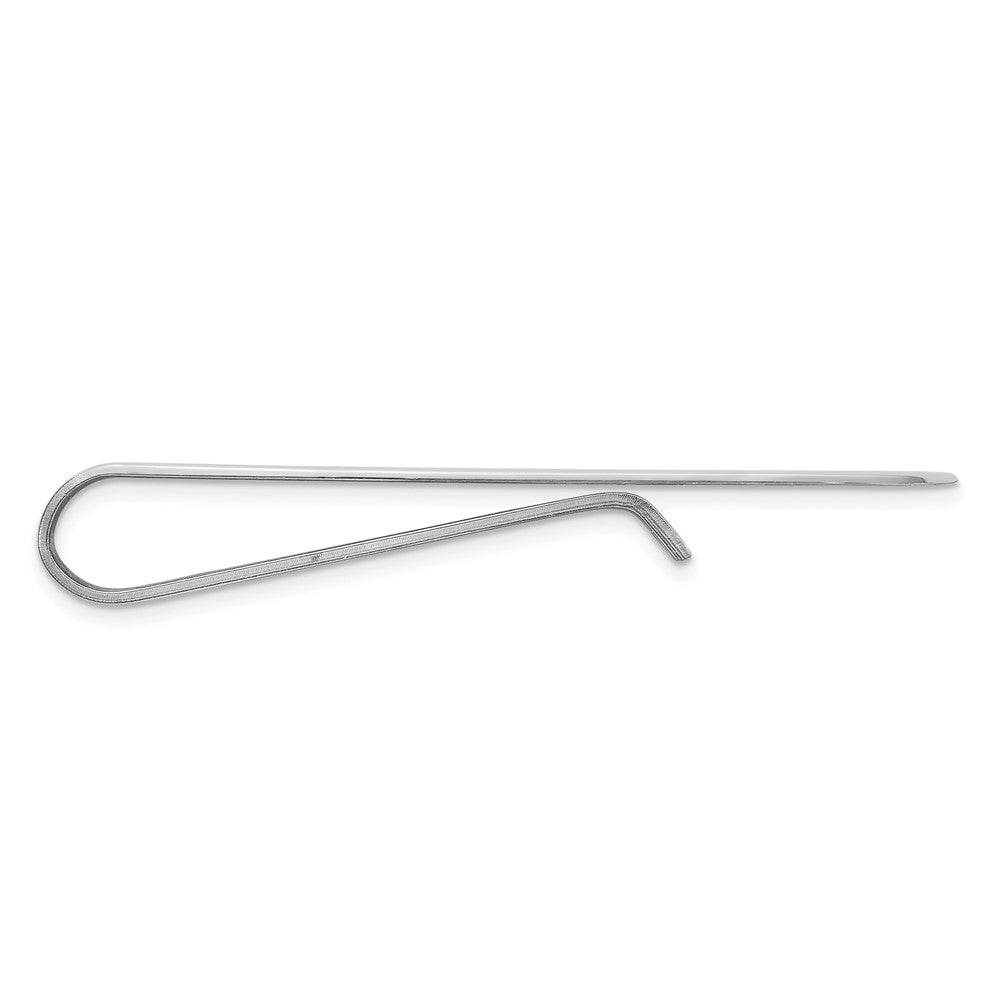 Alternate view of the Rhodium Plated Sterling Silver Recessed Initials Fold Over Money Clip by The Black Bow Jewelry Co.