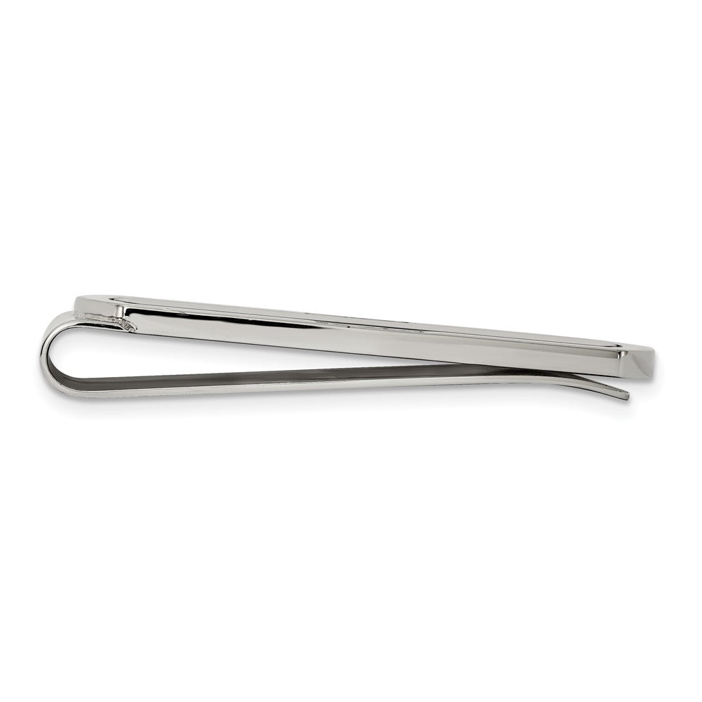 Alternate view of the Men's Stainless Steel, Black Plated & Black CZ Fold Over Money Clip by The Black Bow Jewelry Co.