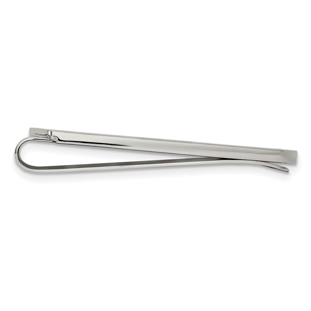 Alternate view of the Stainless Steel & Black CZ, Brushed & Polished Fold Over Money Clip by The Black Bow Jewelry Co.