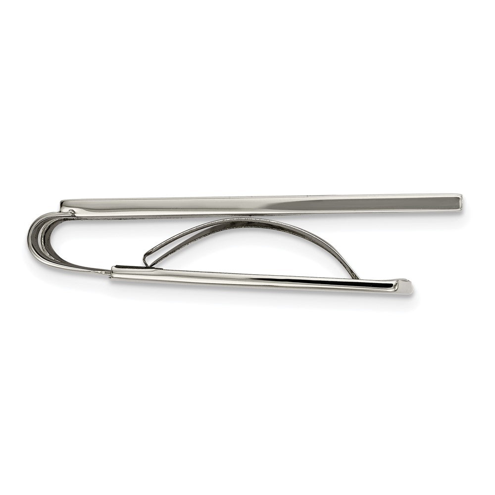 Alternate view of the Mens Stainless Steel Black & Red Carbon Fiber Spring Loaded Money Clip by The Black Bow Jewelry Co.