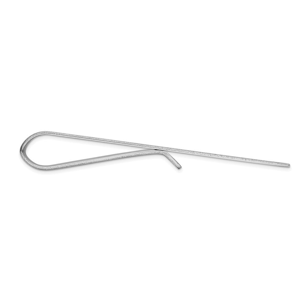 Alternate view of the 14K White Gold Polished Tie Bar, 8 x 50mm by The Black Bow Jewelry Co.