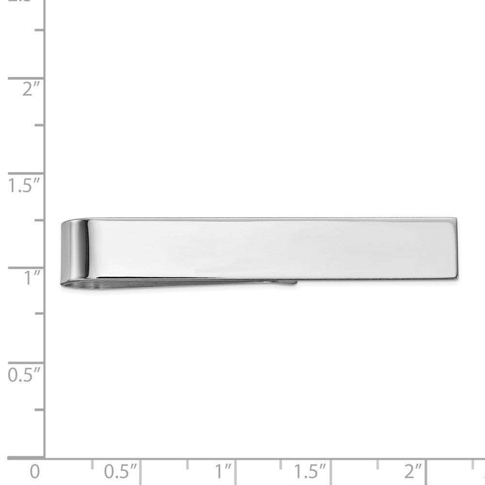 Alternate view of the 14K White Gold Polished Tie Bar, 8 x 50mm by The Black Bow Jewelry Co.
