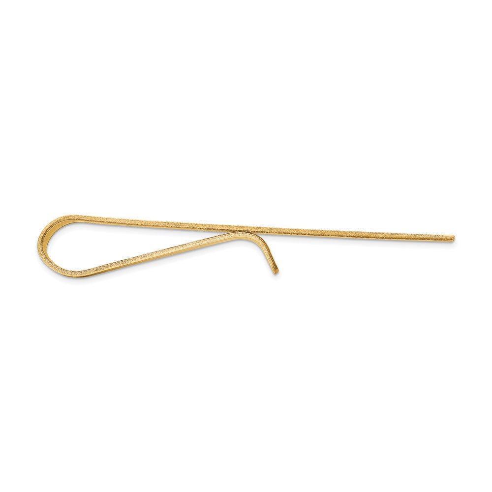 Alternate view of the 14K Yellow Gold Grooved Striped Tie Bar, 4.5 x 50mm by The Black Bow Jewelry Co.