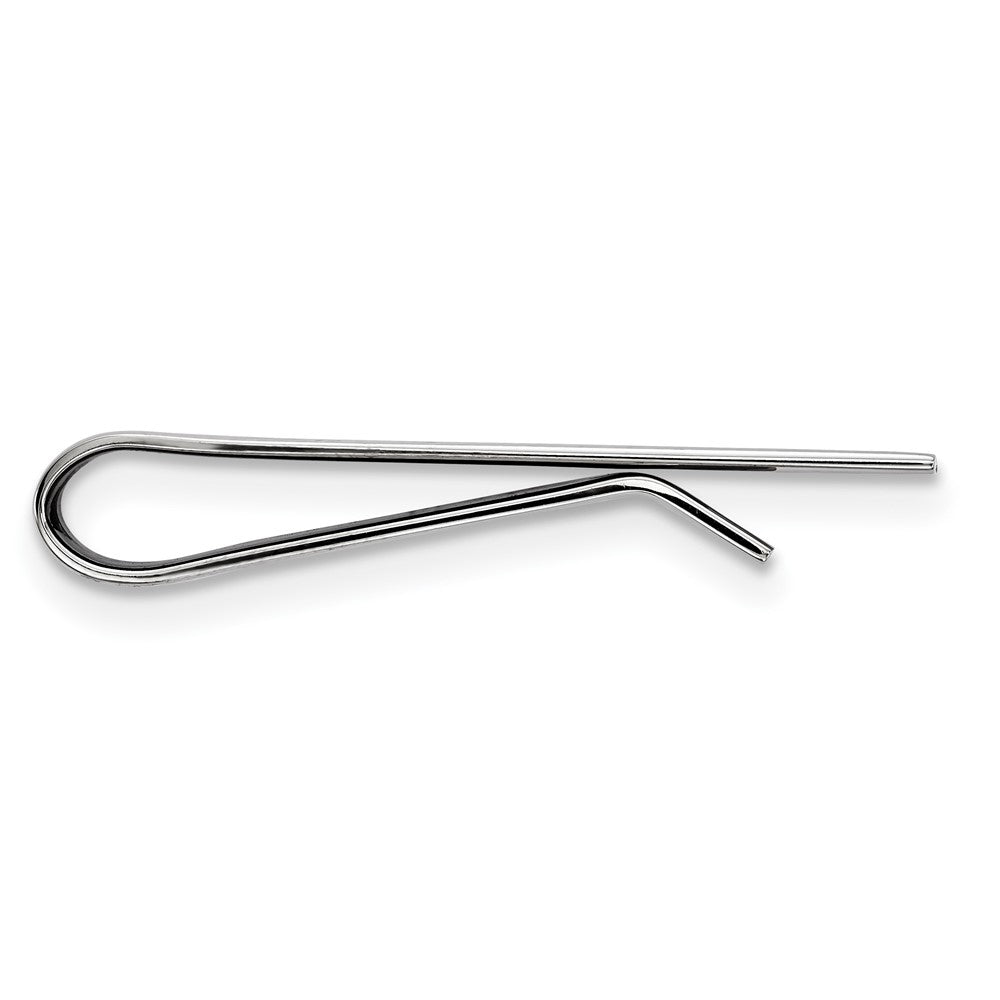 Alternate view of the Stainless Steel Polished Short Tie Bar or Money Clip, 8 x 35mm by The Black Bow Jewelry Co.