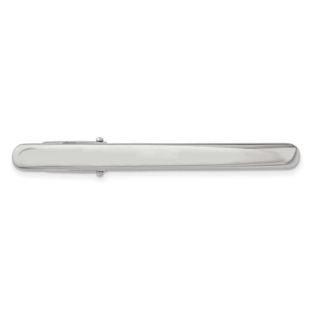 Stainless Steel Polished Tie Bar Clip, 4 x 57mm, Item M11314 by The Black Bow Jewelry Co.