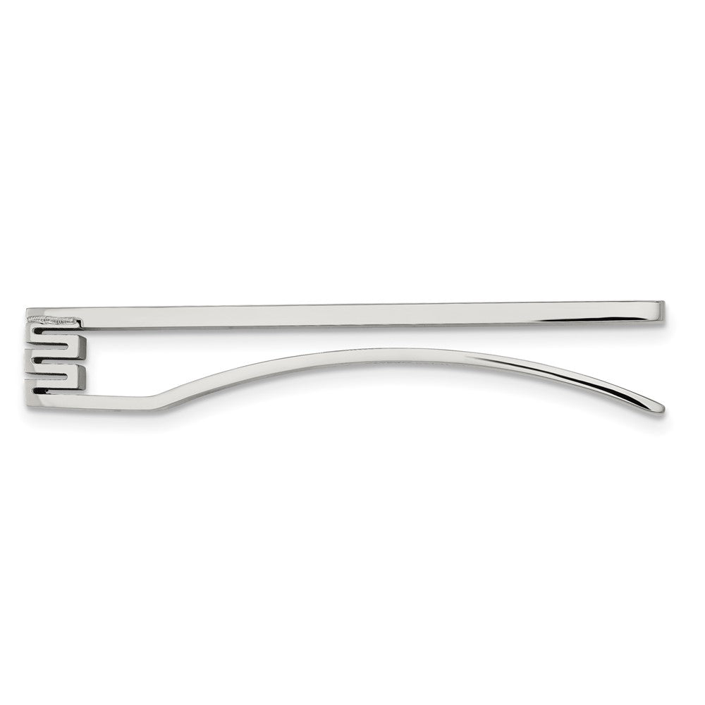 Alternate view of the Stainless Steel, Gold Tone Accent, .03ct Diamond Tie Bar, 5 x 52mm by The Black Bow Jewelry Co.