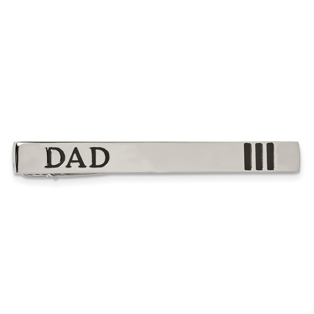 Stainless Steel &amp; Enameled DAD Tie Bar Clip, 6 x 54mm, Item M11320 by The Black Bow Jewelry Co.