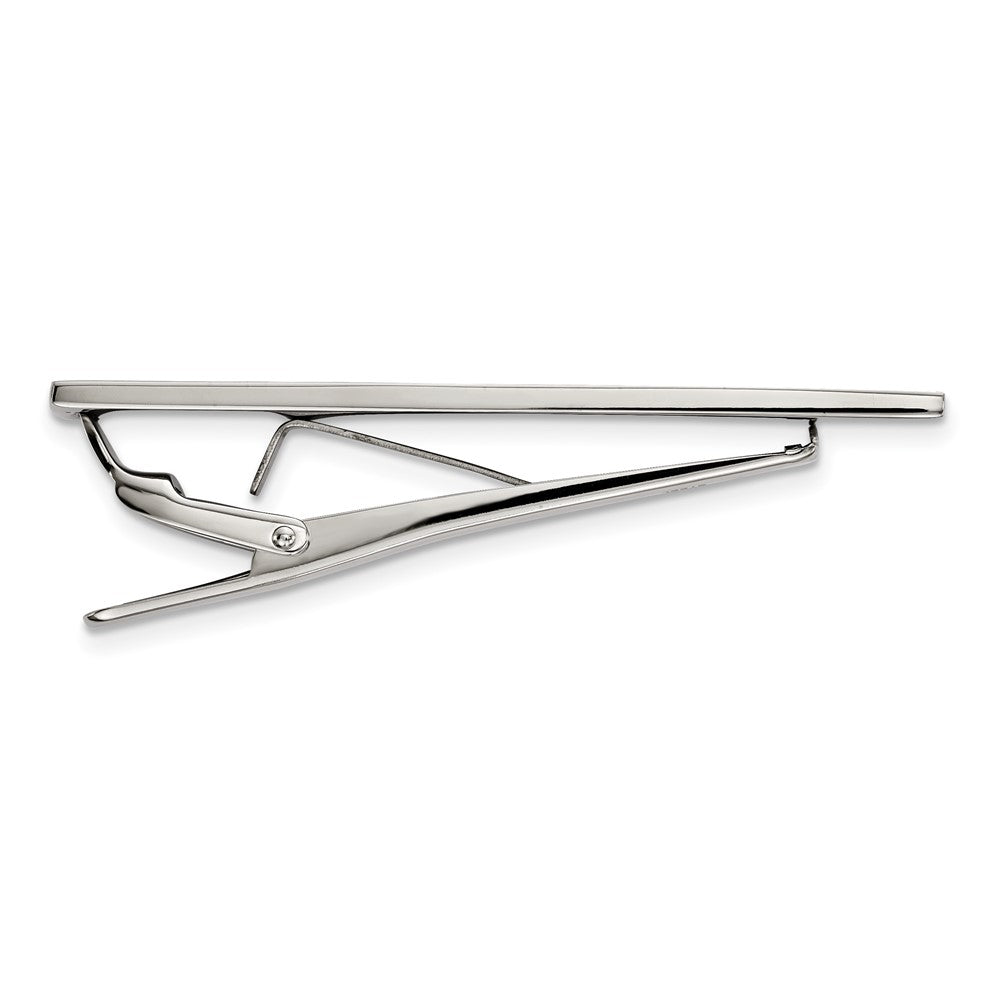 Alternate view of the Stainless Steel Polished Studded Tie Bar Clip, 7 x 62mm by The Black Bow Jewelry Co.