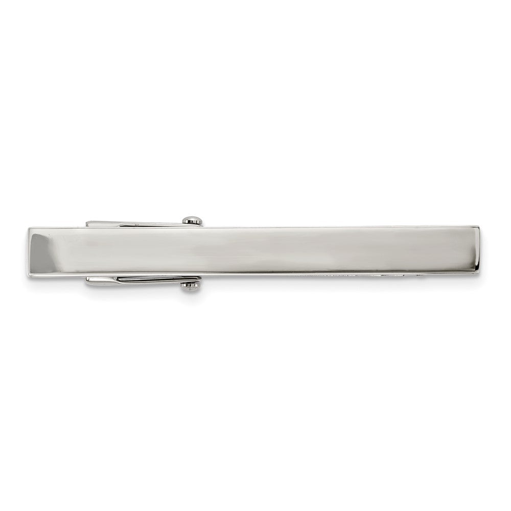 Stainless Steel Classic Polished Tie Bar Clip, 5 x 52mm, Item M11327 by The Black Bow Jewelry Co.