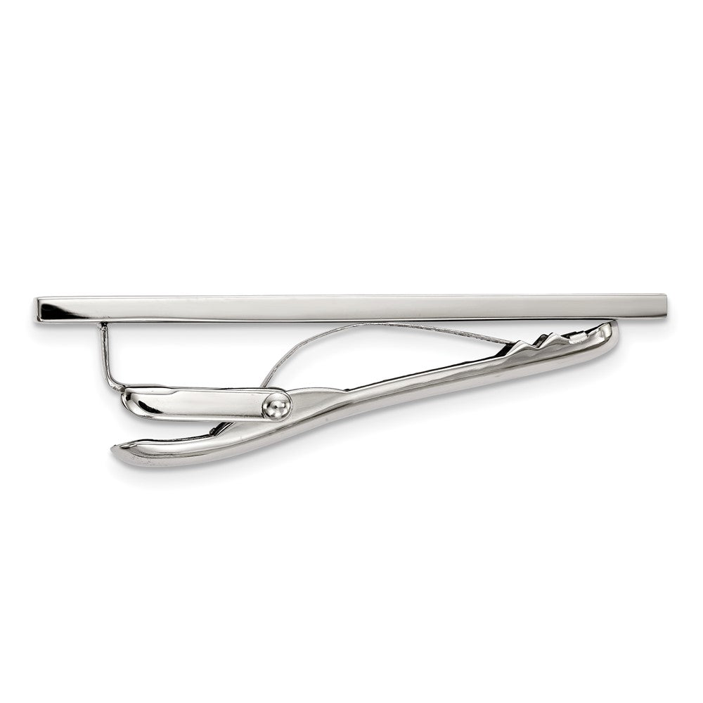 Alternate view of the Stainless Steel Classic Polished Tie Bar Clip, 5 x 52mm by The Black Bow Jewelry Co.