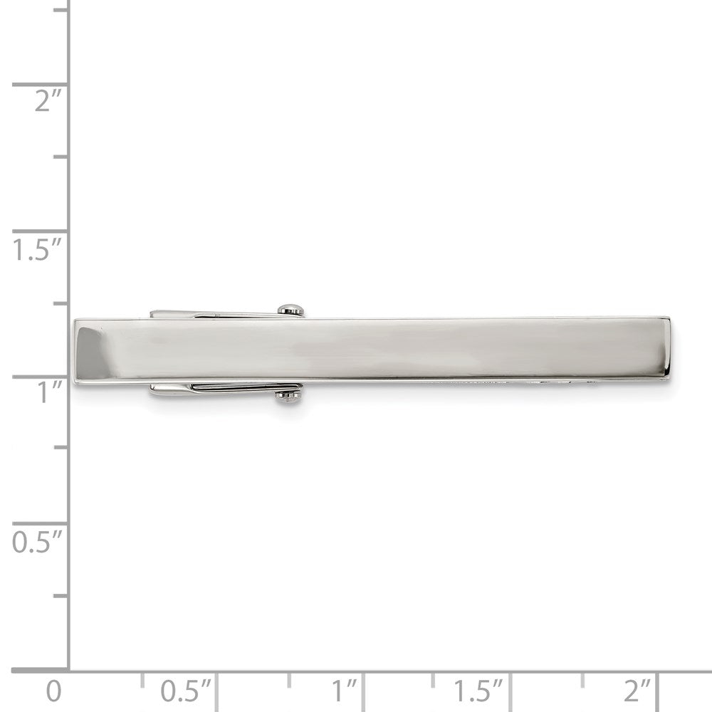 Alternate view of the Stainless Steel Classic Polished Tie Bar Clip, 5 x 52mm by The Black Bow Jewelry Co.
