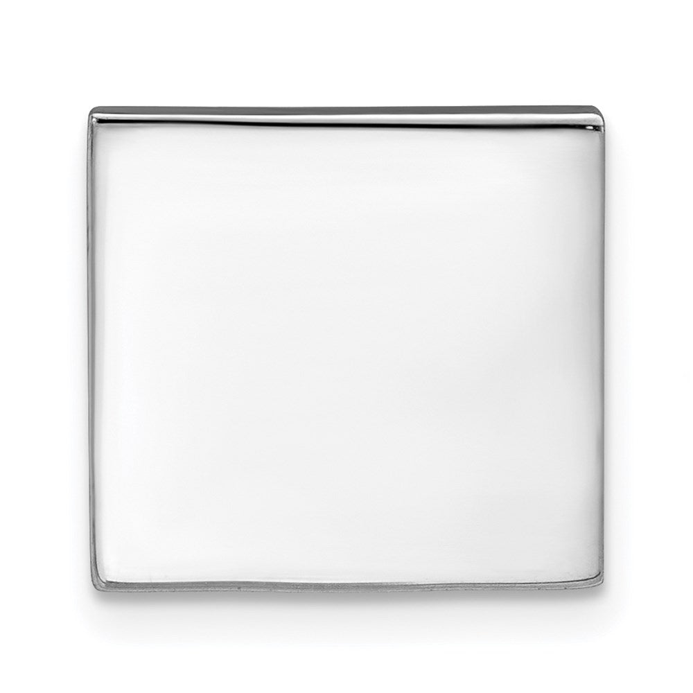 Rhodium Plated Sterling Silver Polished Square Lapel or Tie Pin, 10mm, Item M11363 by The Black Bow Jewelry Co.