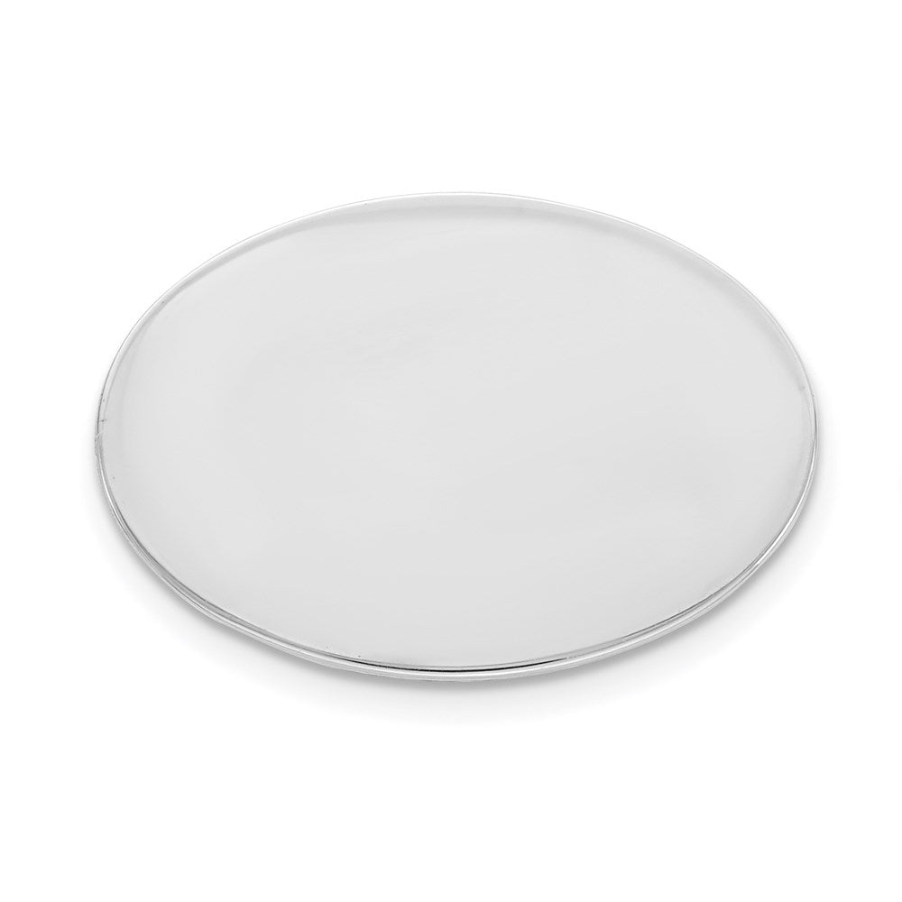 Rhodium Plated Sterling Silver Polished Oval Lapel or Tie Pin, 17x11mm, Item M11365 by The Black Bow Jewelry Co.