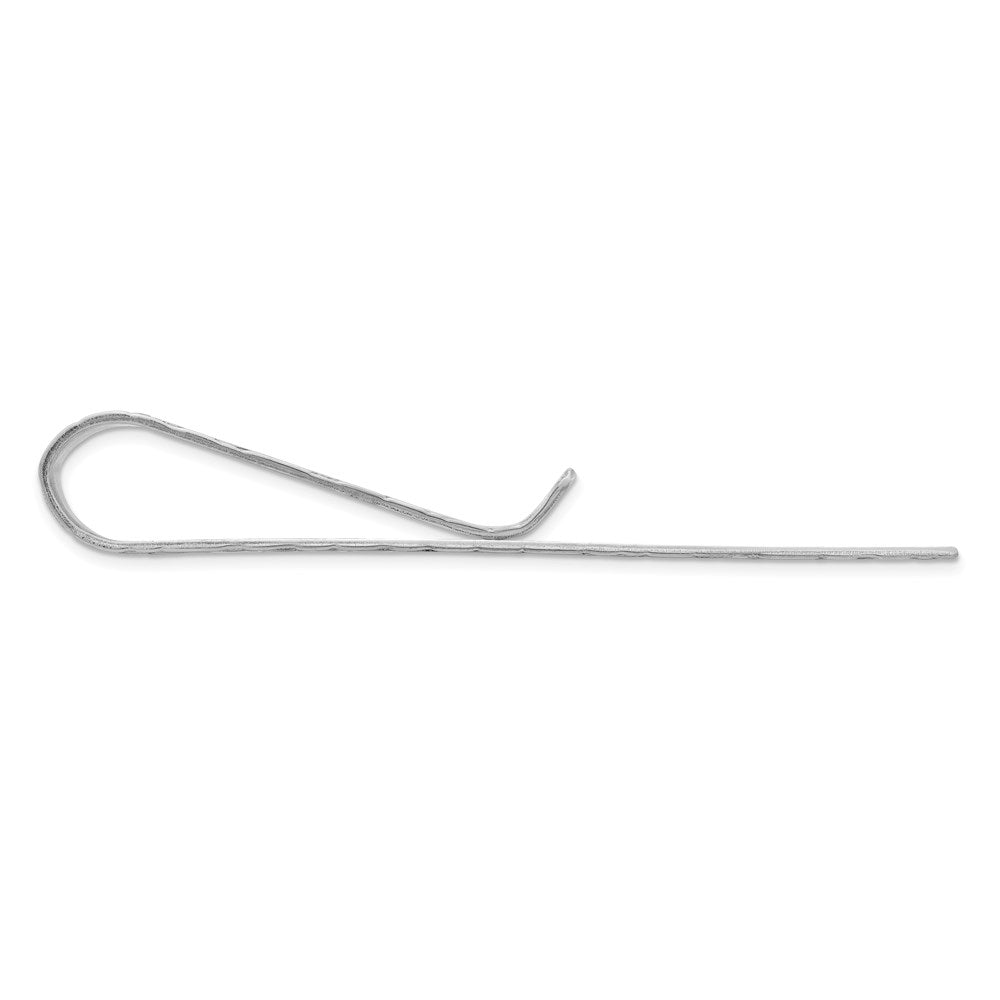 Alternate view of the Rhodium Plated Sterling Silver Cobblestone Tie Bar, 8 x 51mm by The Black Bow Jewelry Co.