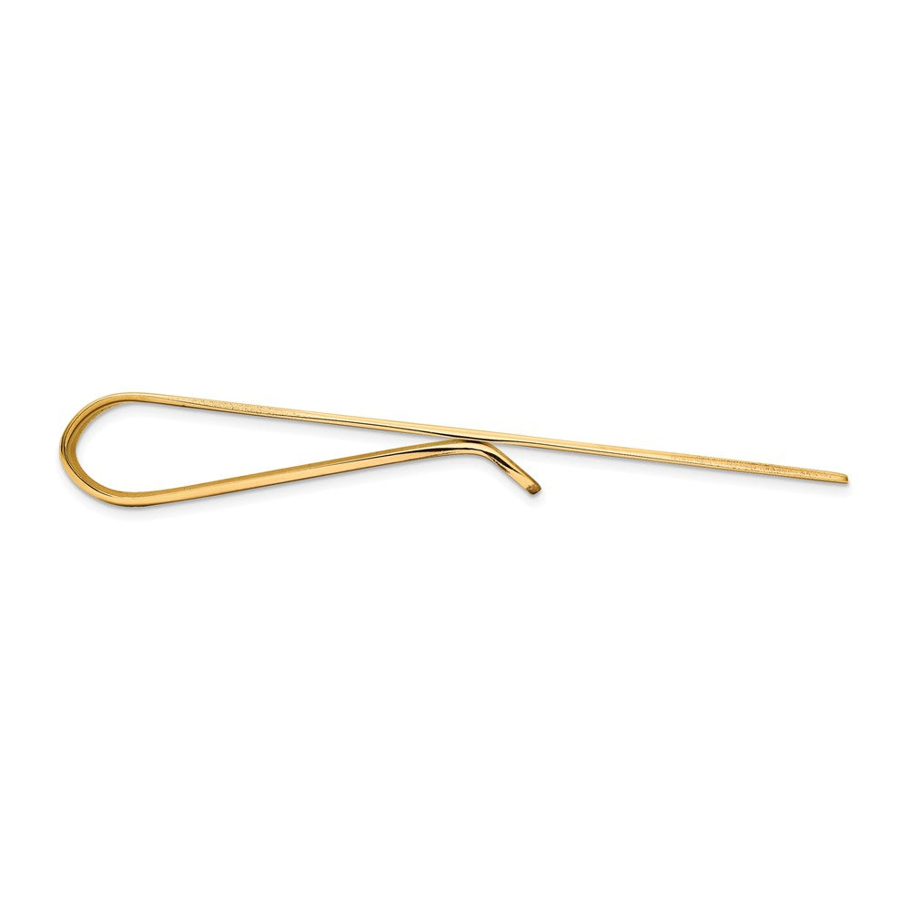 Alternate view of the 14K Yellow Gold Polished & Diagonal Stripe Tie Bar, 8 x 50mm by The Black Bow Jewelry Co.