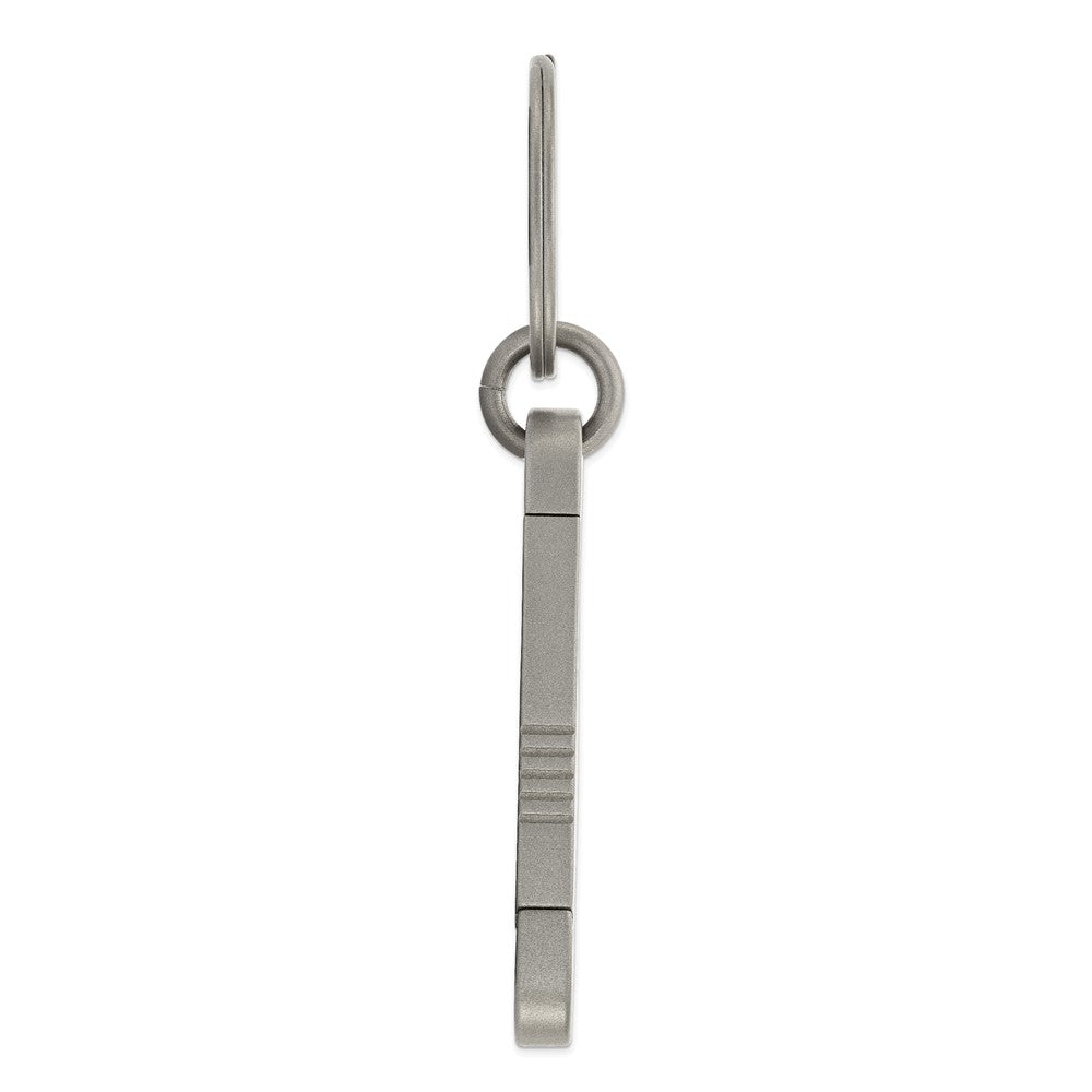 Alternate view of the Titanium Brushed Rectangular Carabiner Key Chain by The Black Bow Jewelry Co.