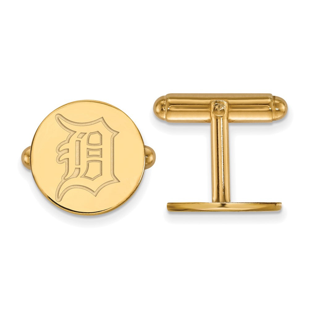 14k Yellow Gold Detroit Tigers MLB Cuff Links, Item M11441 by The Black Bow Jewelry Co.