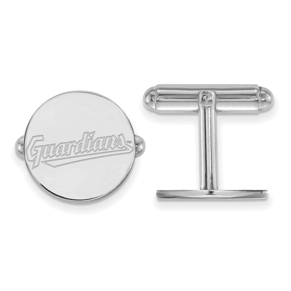 Sterling Silver Cleveland Guardians MLB Cuff Links, Item M11491 by The Black Bow Jewelry Co.