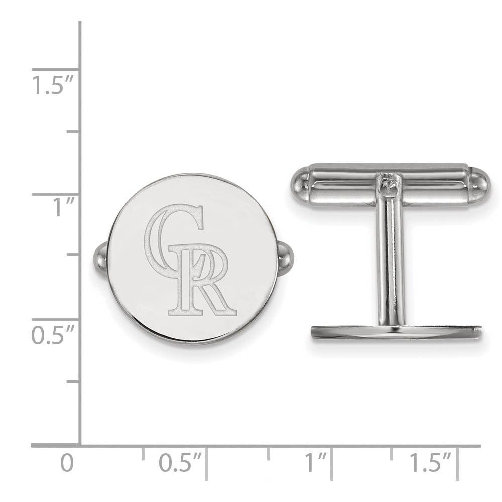 Alternate view of the Sterling Silver Colorado Rockies MLB Cuff Links by The Black Bow Jewelry Co.