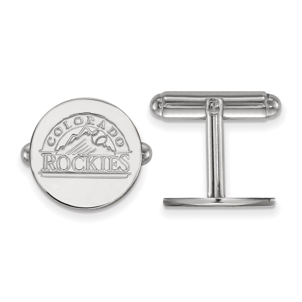 Sterling Silver Colorado Rockies MLB Cuff Links, Item M11493 by The Black Bow Jewelry Co.