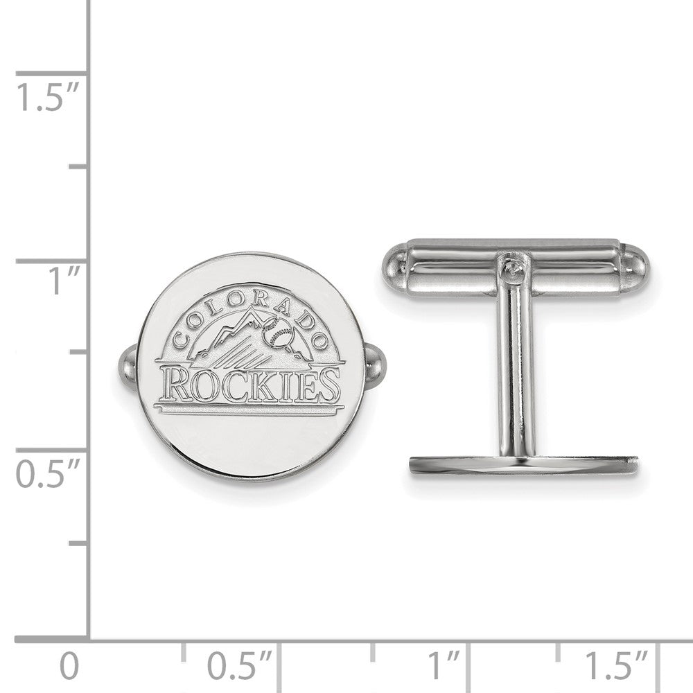 Alternate view of the Sterling Silver Colorado Rockies MLB Cuff Links by The Black Bow Jewelry Co.