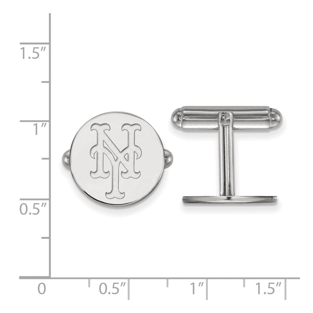 Alternate view of the Sterling Silver New York Mets MLB Cuff Links by The Black Bow Jewelry Co.