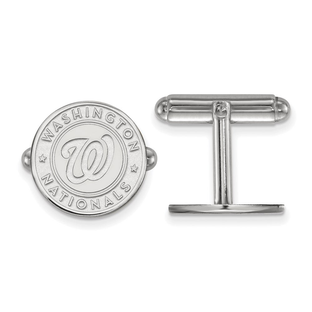 Sterling Silver Washington Nationals MLB Cuff Links, Item M11513 by The Black Bow Jewelry Co.