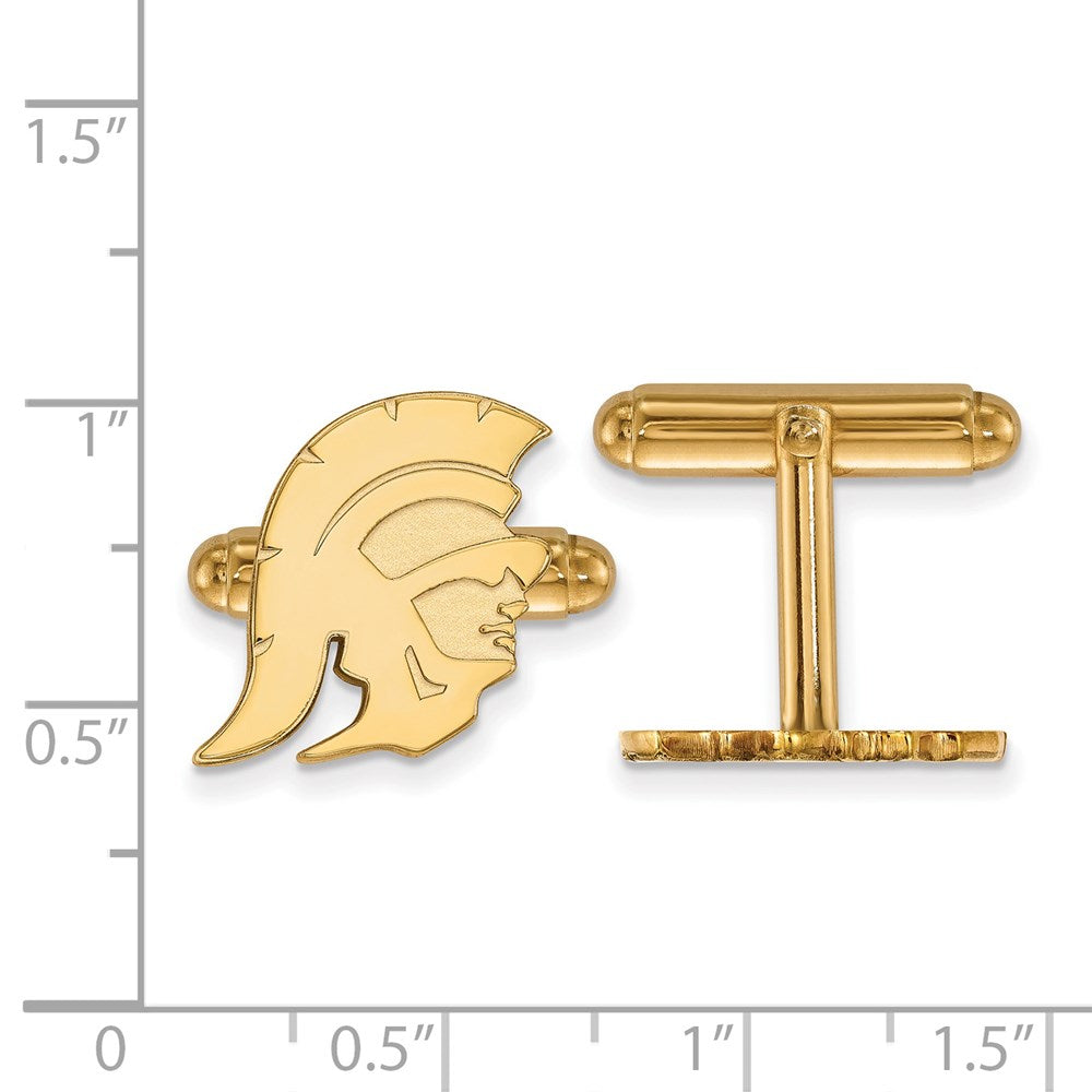 Alternate view of the 14k Yellow Gold USC Trojans NCAA Cuff Links by The Black Bow Jewelry Co.