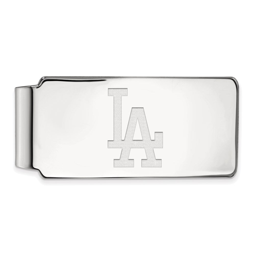 Sterling Silver Rhodium Plated MLB Los Angeles Dodgers Money Clip, Item M11534 by The Black Bow Jewelry Co.