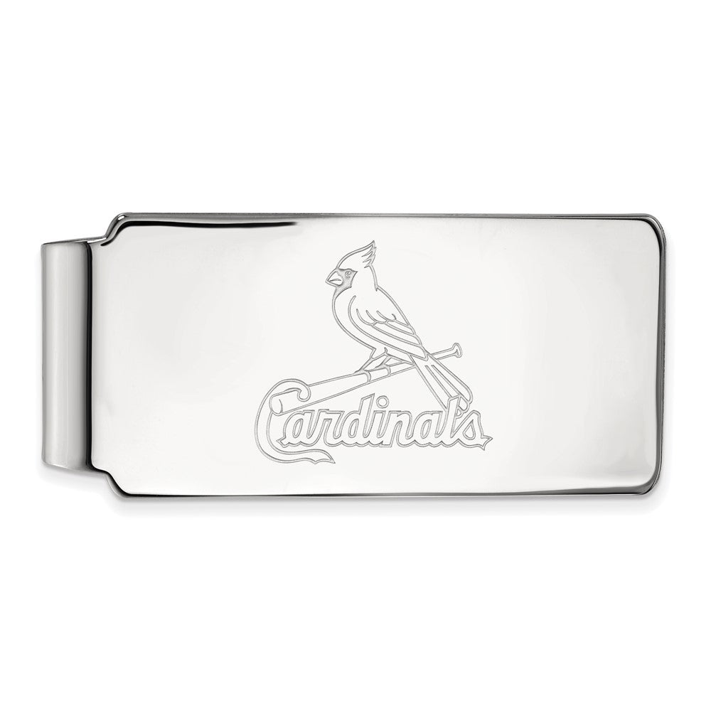 10K White Gold MLB St. Louis Cardinals Fold Over Money Clip, Item M11538 by The Black Bow Jewelry Co.
