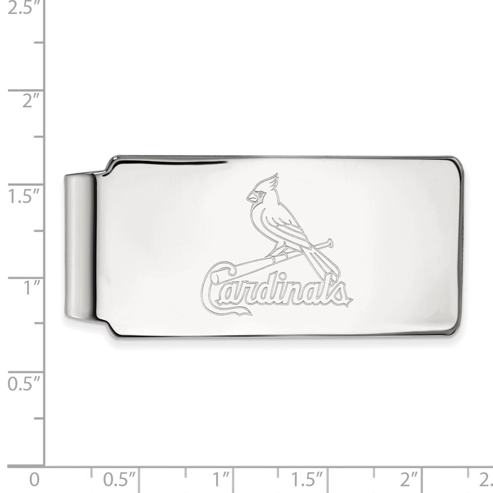 Alternate view of the Sterling Silver MLB St. Louis Cardinals Fold Over Money Clip by The Black Bow Jewelry Co.