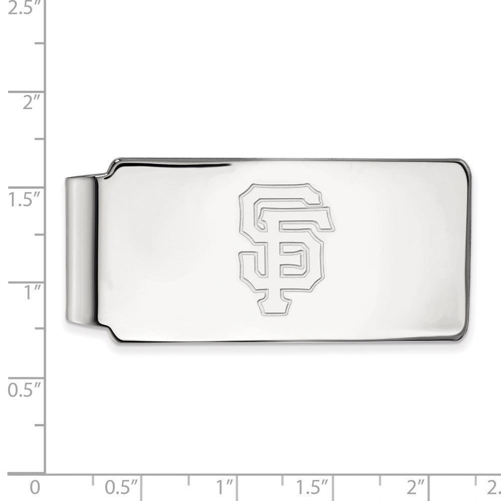 Alternate view of the 10K White Gold MLB San Francisco Giants Fold Over Money Clip by The Black Bow Jewelry Co.