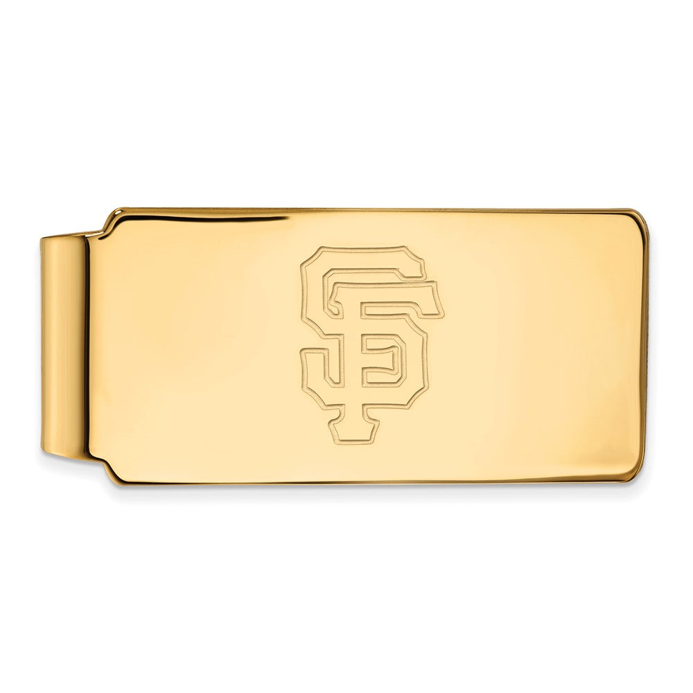 14K Gold Plated Silver MLB San Francisco Giants Fold Over Money Clip, Item M11548 by The Black Bow Jewelry Co.