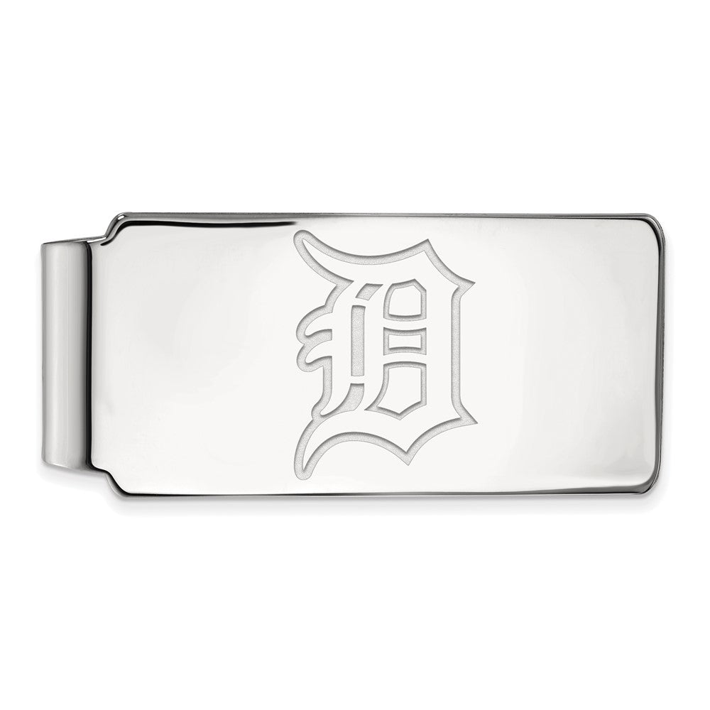 10K White Gold MLB Detroit Tigers Fold Over Money Clip, Item M11556 by The Black Bow Jewelry Co.
