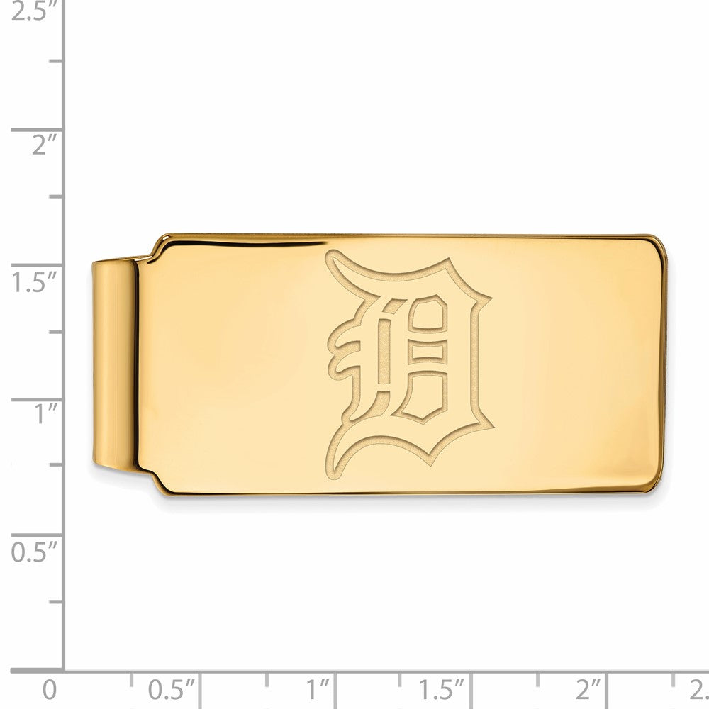 Alternate view of the 10K Yellow Gold MLB Detroit Tigers Fold Over Money Clip by The Black Bow Jewelry Co.