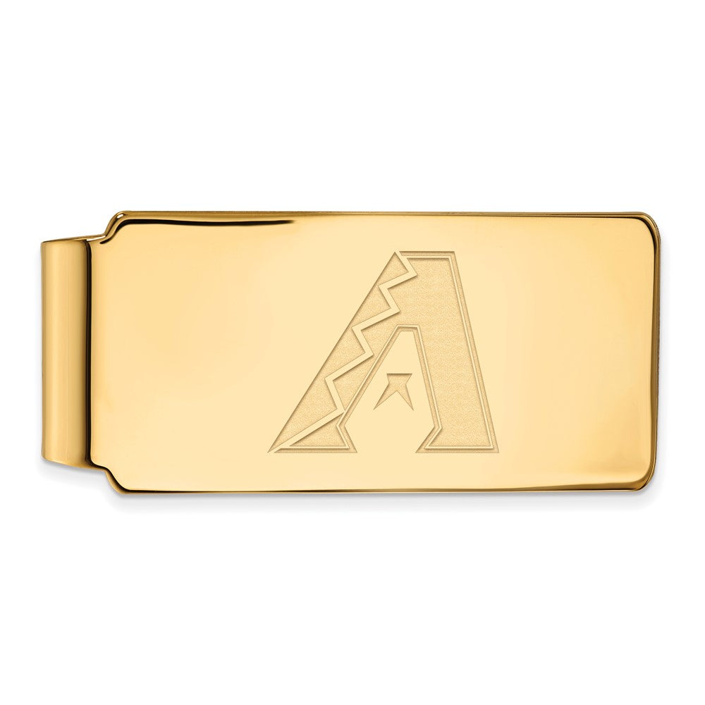 14K Gold Plated Silver MLB Arizona Diamondbacks Fold Over Money Clip, Item M11572 by The Black Bow Jewelry Co.