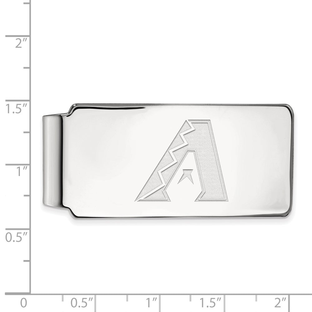 Alternate view of the Sterling Silver MLB Arizona Diamondbacks Fold Over Money Clip by The Black Bow Jewelry Co.