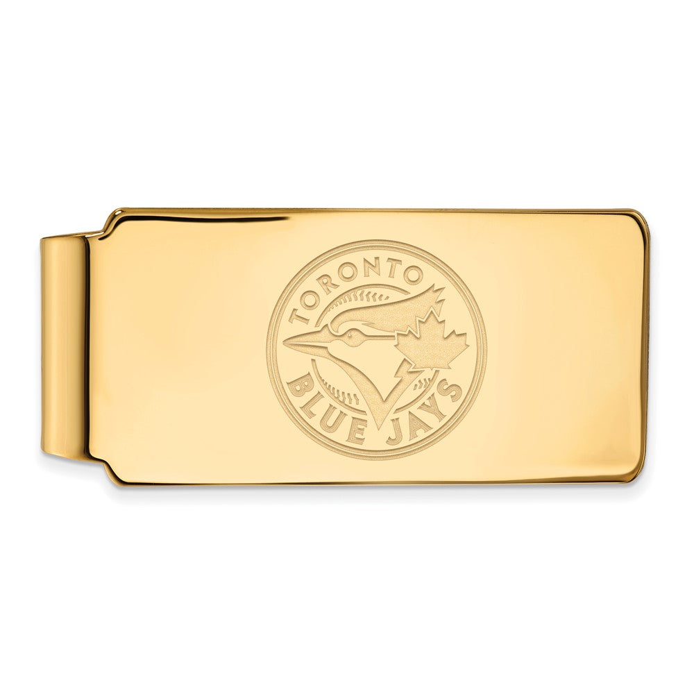 14K Gold Plated Silver MLB Toronto Blue Jays Fold Over Money Clip, Item M11574 by The Black Bow Jewelry Co.