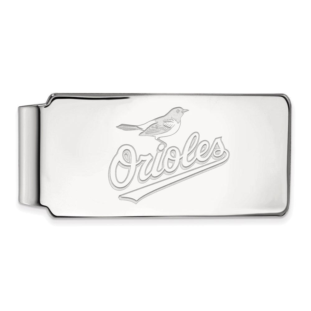 Sterling Silver MLB Baltimore Orioles Fold Over Money Clip, Item M11577 by The Black Bow Jewelry Co.